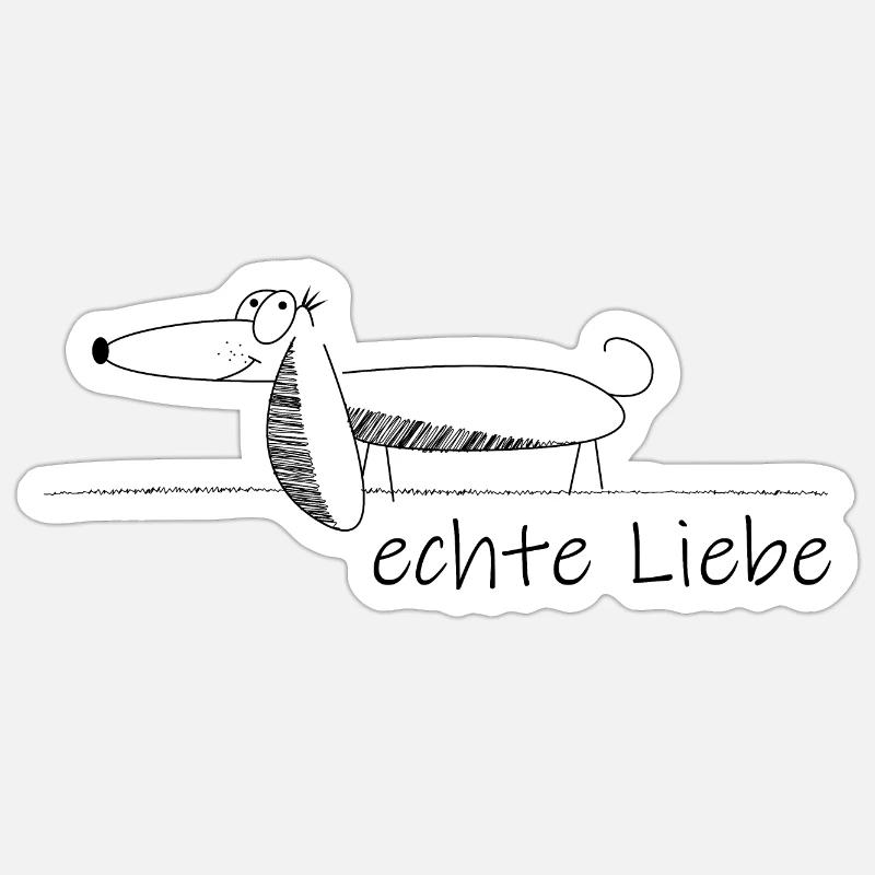 Dackel - Sticker Größe S (10 x 10 cm) - Mattweiß