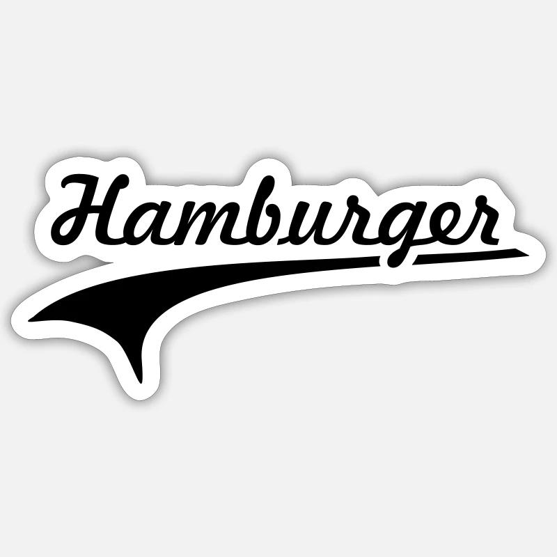 hamburger logo - Sticker Größe S (10 x 10 cm) - Mattweiß