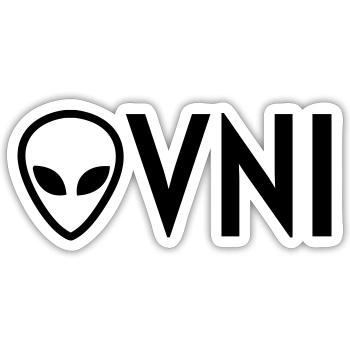 Ovni Ufo Extraterrestre Espace Geek Planète - Sticker taille S (10 x 10 cm) - blanc mat - Devant