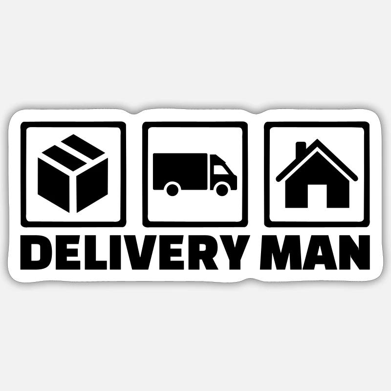 Paketbote - Sticker Größe S (10 x 10 cm) - Mattweiß