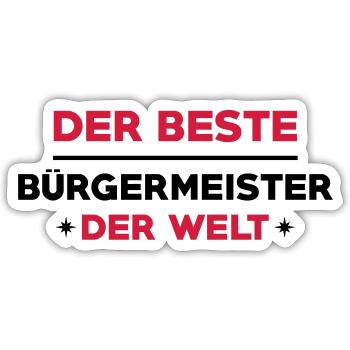 Bürgermeister Bürgermeisterin Stadt Rathaus Staat - Sticker Größe S (10 x 10 cm) - Mattweiß - Vorne