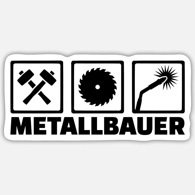 Metallbauer - Sticker Größe S (10 x 10 cm) - Mattweiß