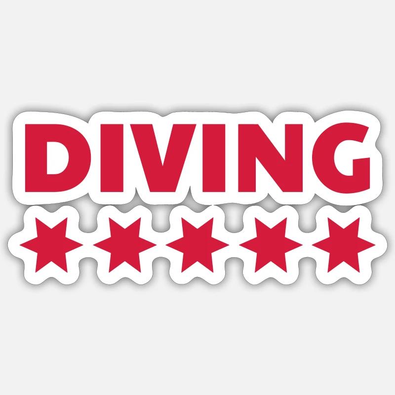 Plongée Sous-Marine / Plongeur / Diver / Natation - Sticker taille S (10 x 10 cm) - blanc mat