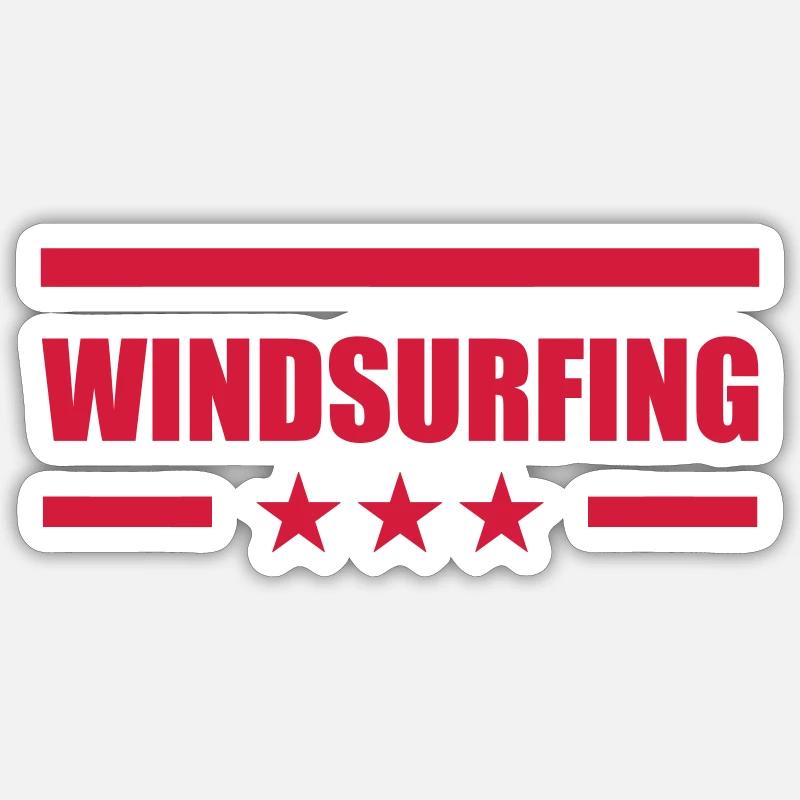 Windsurfen / Windsurfer / Windsurf / Windsurfing - Sticker Größe S (10 x 10 cm) - Mattweiß
