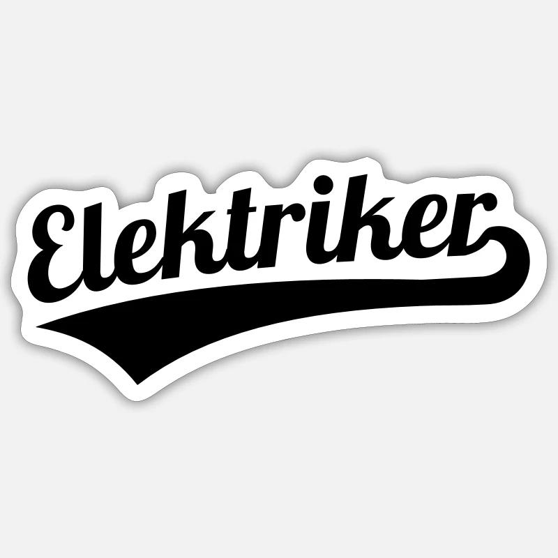 Elektriker - Sticker Größe S (10 x 10 cm) - Mattweiß