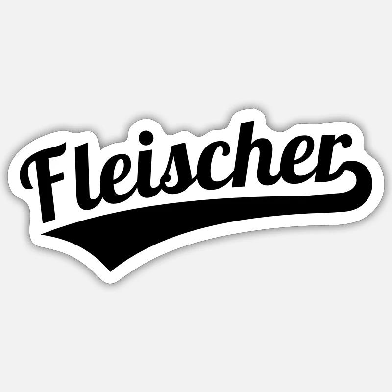 Fleischer - Sticker Größe S (10 x 10 cm) - Mattweiß