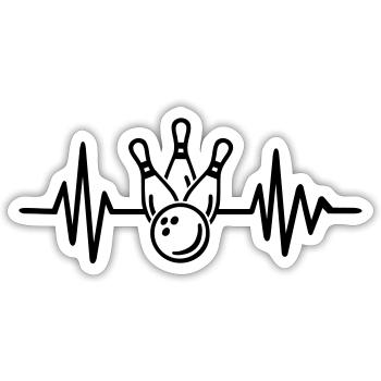 Bowling - Sticker Größe S (10 x 10 cm) - Mattweiß - Vorne