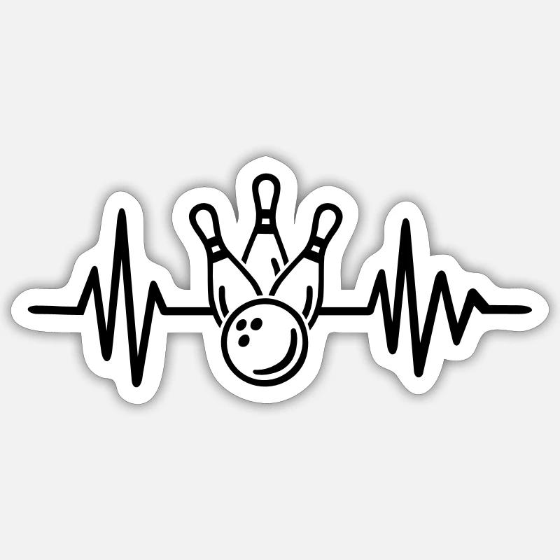 Bowling - Sticker taille S (10 x 10 cm) - blanc mat