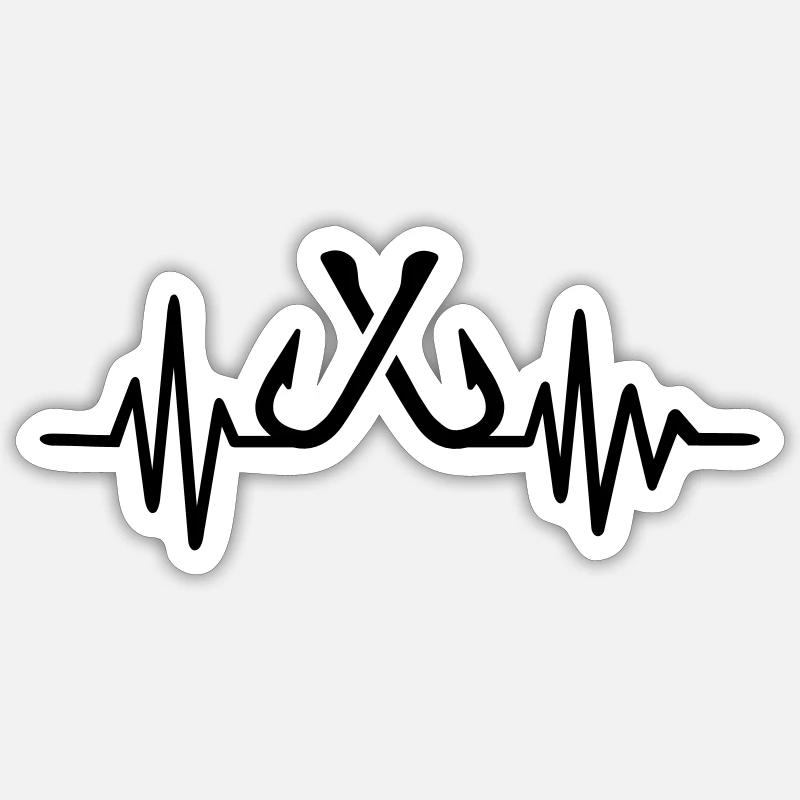 Pêche - Sticker taille S (10 x 10 cm) - blanc mat