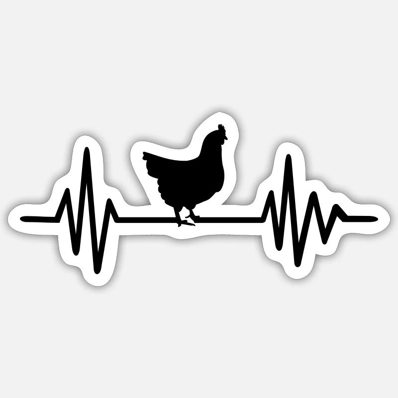 Huhn - Sticker Größe S (10 x 10 cm) - Mattweiß