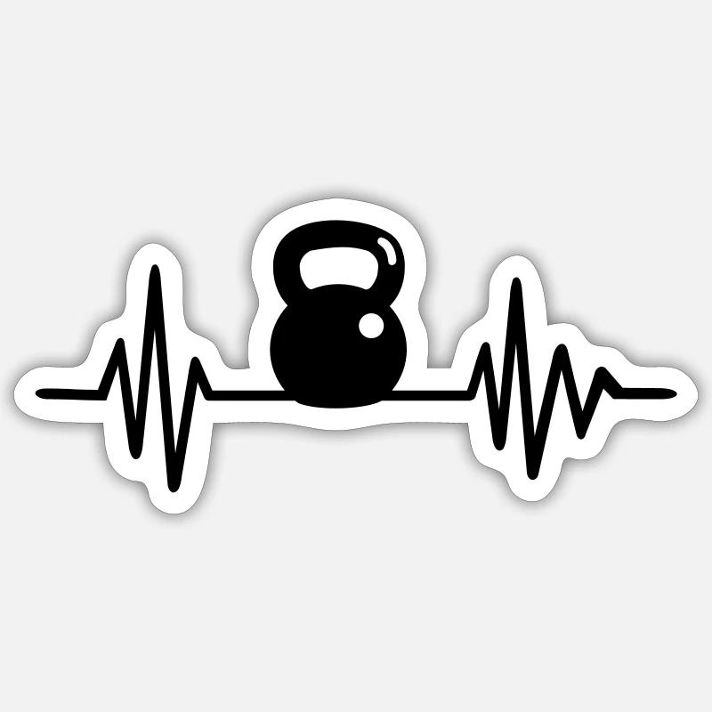 Kettlebell - Sticker size S (10 x 10 cm) - white matte