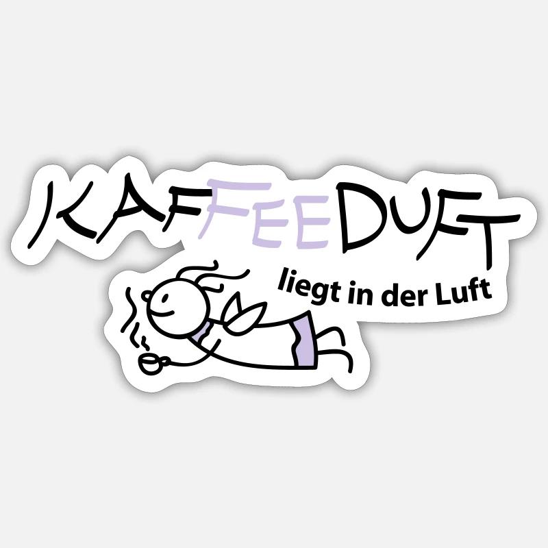 Fee mit Kaffee Sticker Größe S (10 x 10 cm)