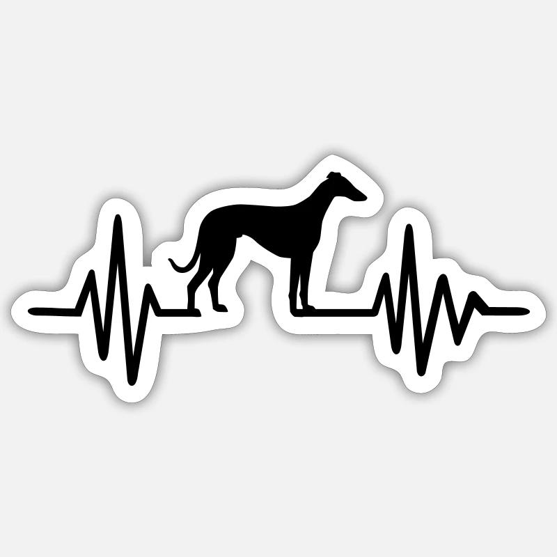 Italian Greyhound - Sticker taille S (10 x 10 cm) - blanc mat