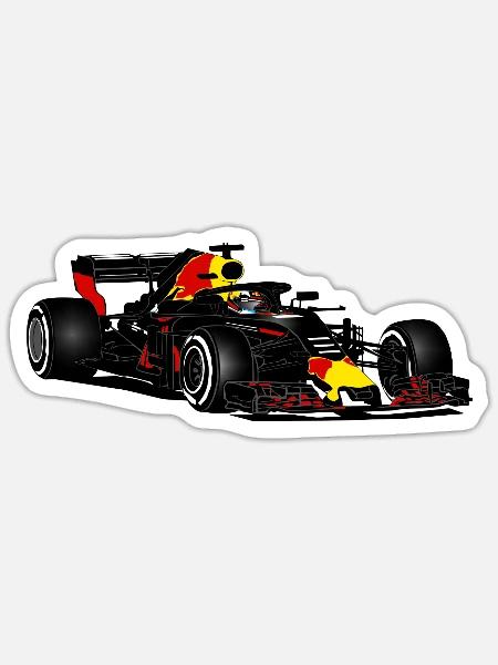Racecar - Sticker Größe S (10 x 10 cm) - Mattweiß