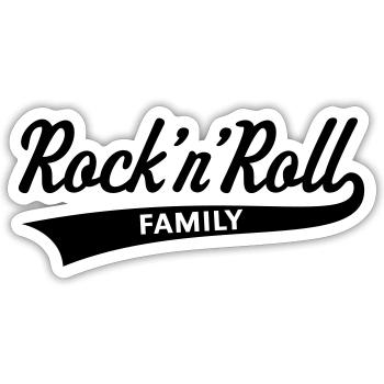 Rock 'n' Roll Family (Famille De Rock And Roll) - Sticker taille S (10 x 10 cm) - blanc mat - Devant