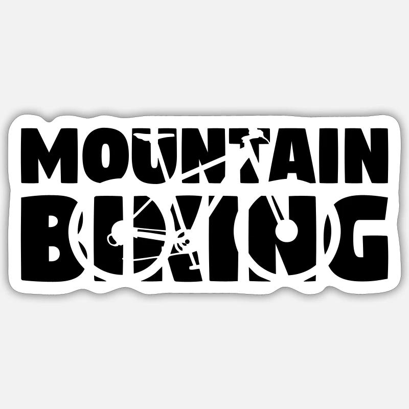 Mountain biking - Sticker Größe S (10 x 10 cm) - Mattweiß