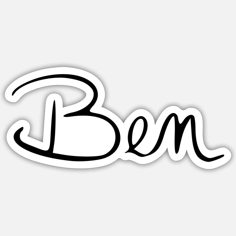 Ben - Sticker taille S (10 x 10 cm) - blanc mat