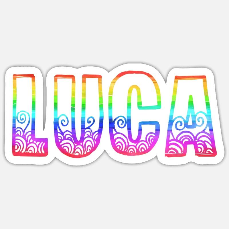 luca rs regenbogen - Sticker Größe S (10 x 10 cm) - Mattweiß
