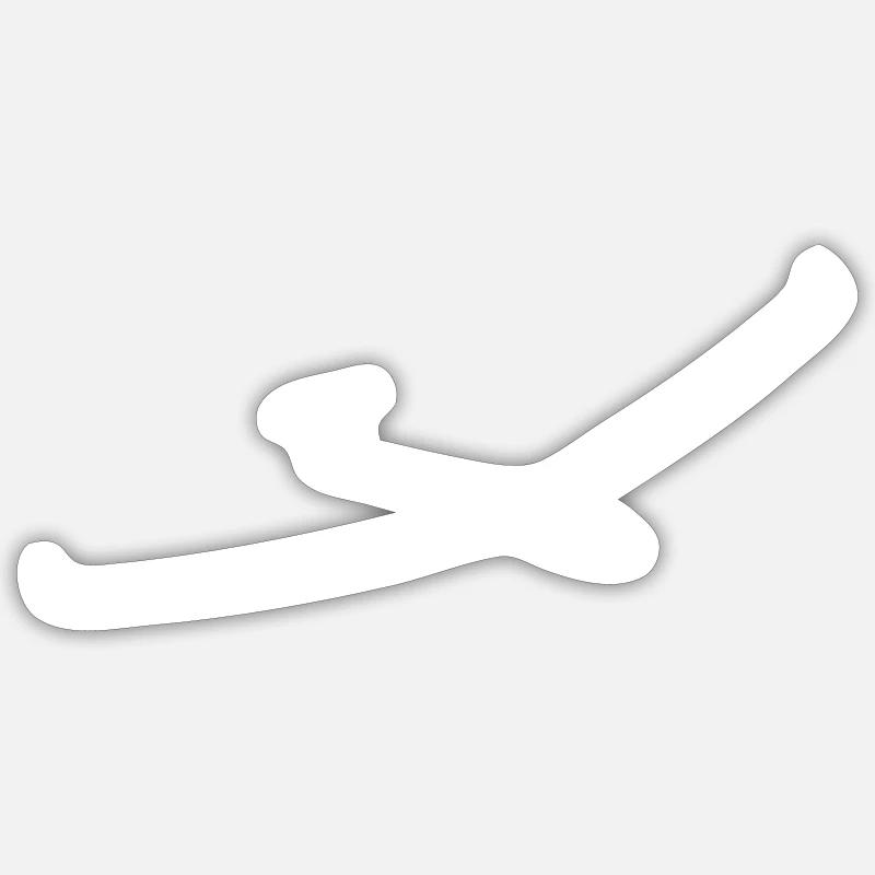 Glider glider pilot model - Sticker size S (10 x 10 cm) - white matte