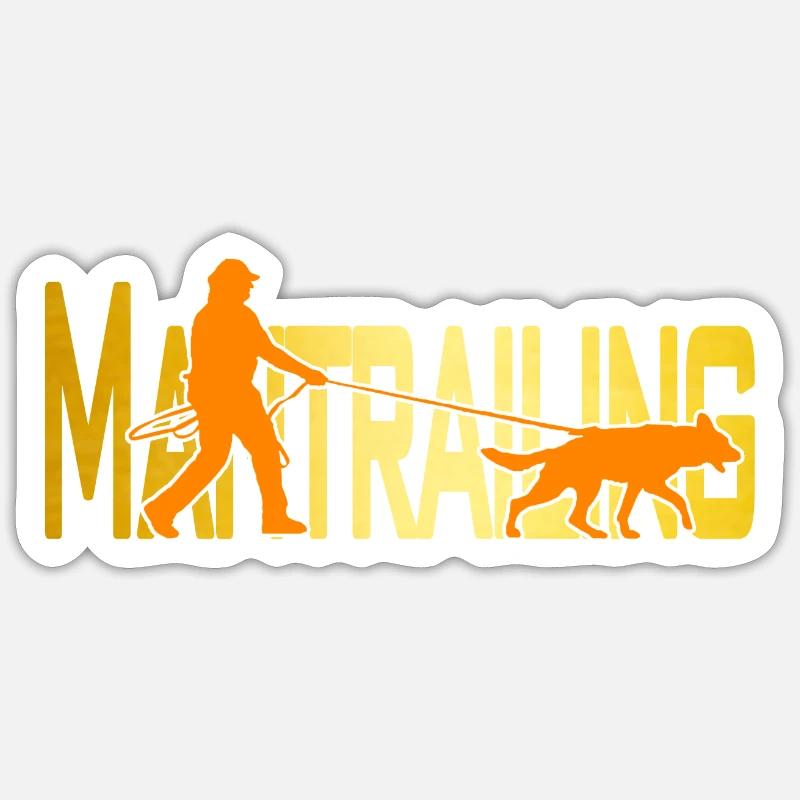 Mantrailing orange / or Sticker taille S (10 x 10 cm)