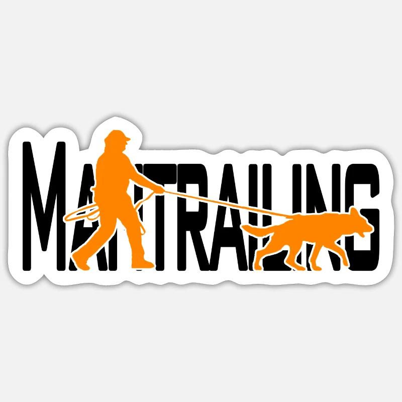 Mantrailing Orange/Schwarz Sticker Größe S (10 x 10 cm)
