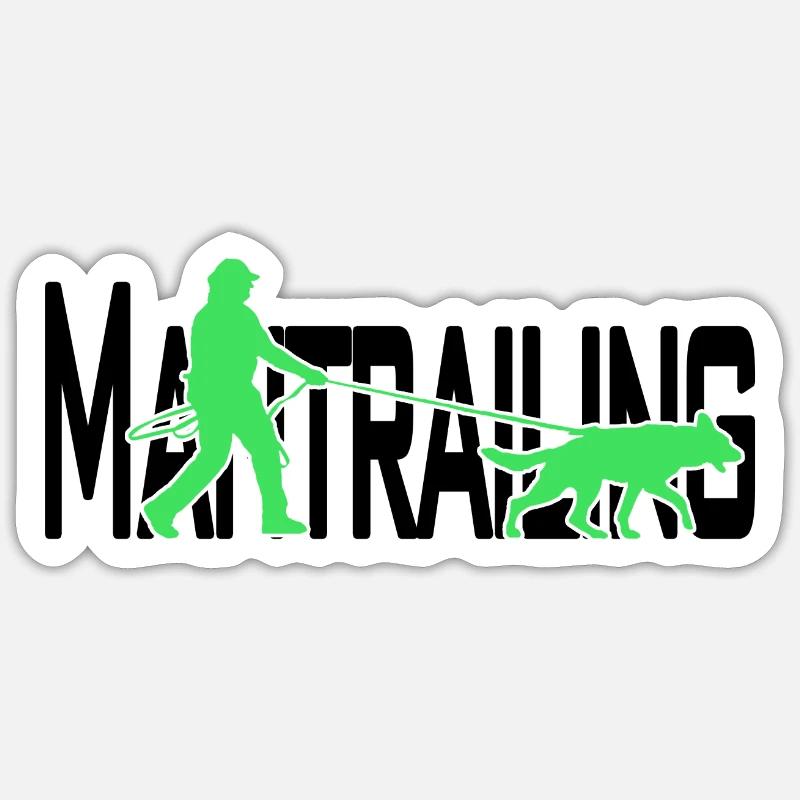 Mantrailing noir / vert Sticker taille S (10 x 10 cm)