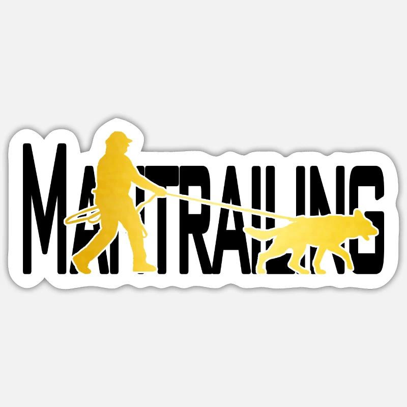 Mantrailing or / noir Sticker taille S (10 x 10 cm)