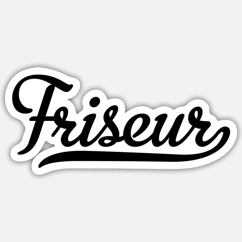 Friseur - Sticker Größe S (10 x 10 cm) - Mattweiß