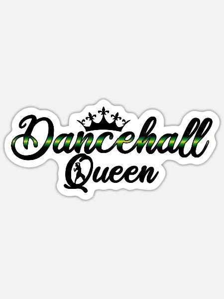 Dancehall Queen Jamaica Black - Sticker Größe S (10 x 10 cm) - Mattweiß