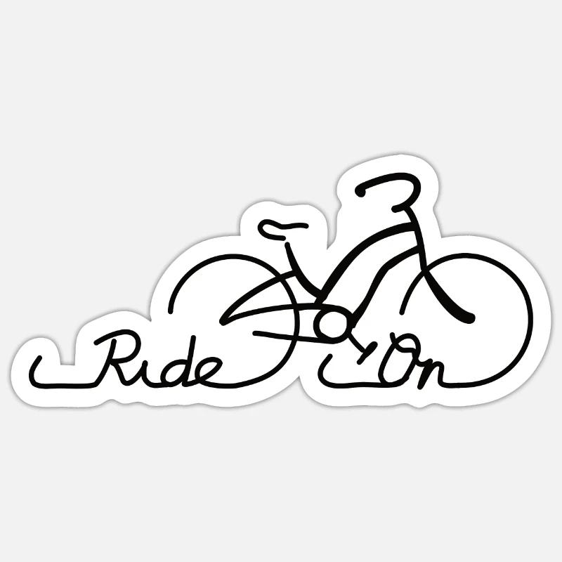 vélo - Sticker taille S (10 x 10 cm) - blanc mat
