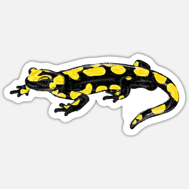 Feuersalamander / Fire Salamander I - Sticker Größe S (10 x 10 cm) - Mattweiß