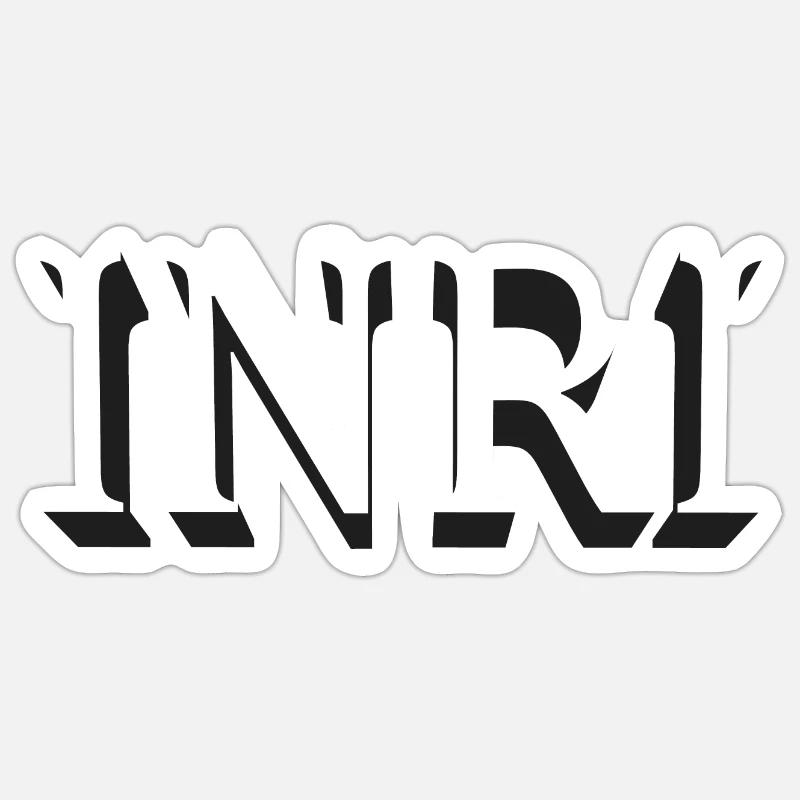 INRI - Sticker taille S (10 x 10 cm) - blanc mat