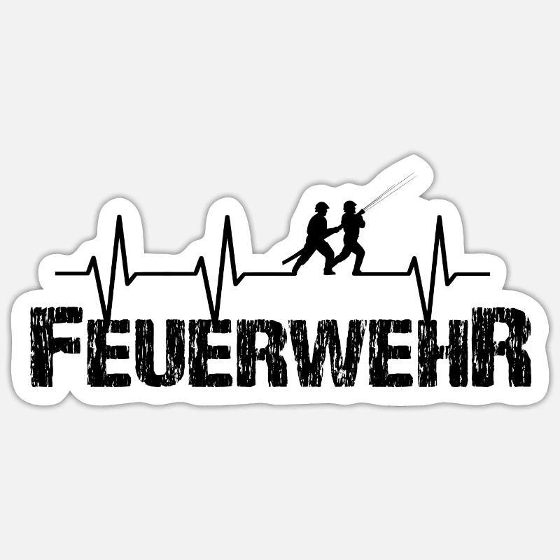 pompiers - Sticker taille S (10 x 10 cm) - blanc mat