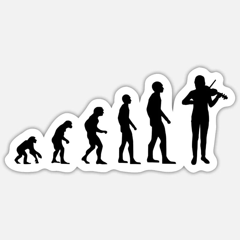 Violin violin orchestra viola violinist evolution - Sticker size S (10 x 10 cm) - white matte