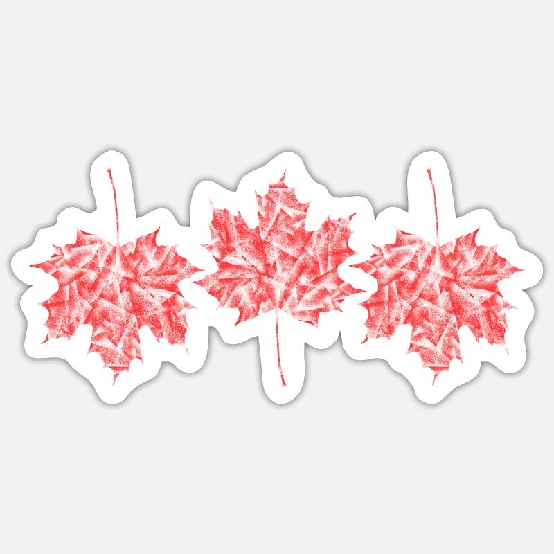 feuilles d'érable - Sticker taille S (10 x 10 cm) - blanc mat