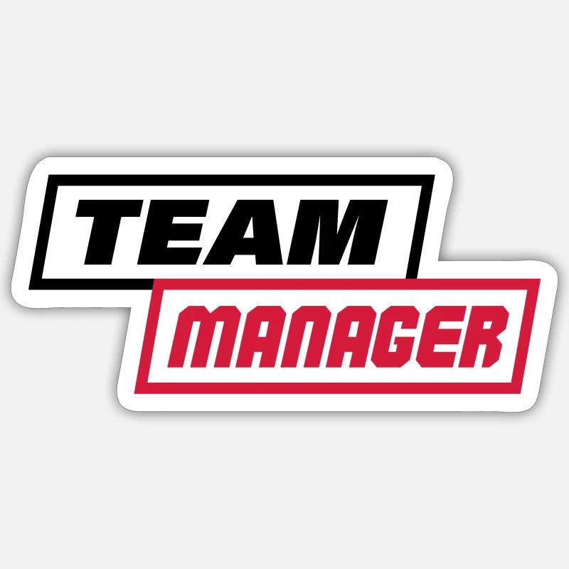 TEAM MANAGER - Sticker Größe S (10 x 10 cm) - Mattweiß
