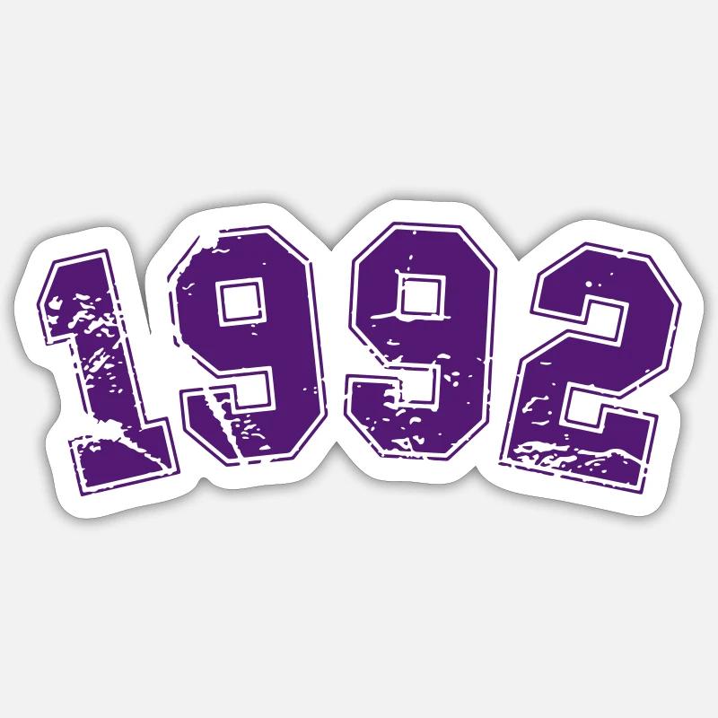 1992 - Sticker taille S (10 x 10 cm) - blanc mat