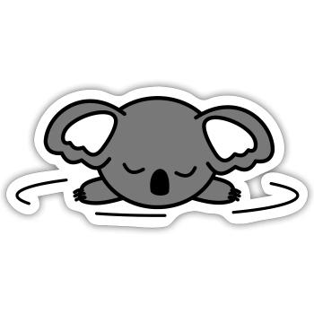 Sleeping baby koala for sleepyhead - customizable - Sticker size S (10 x 10 cm) - white matte - Front