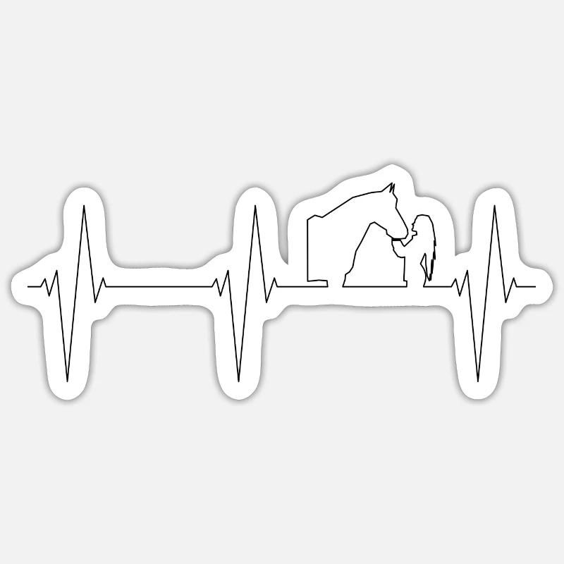 Fille cheval Sticker taille S (10 x 10 cm)