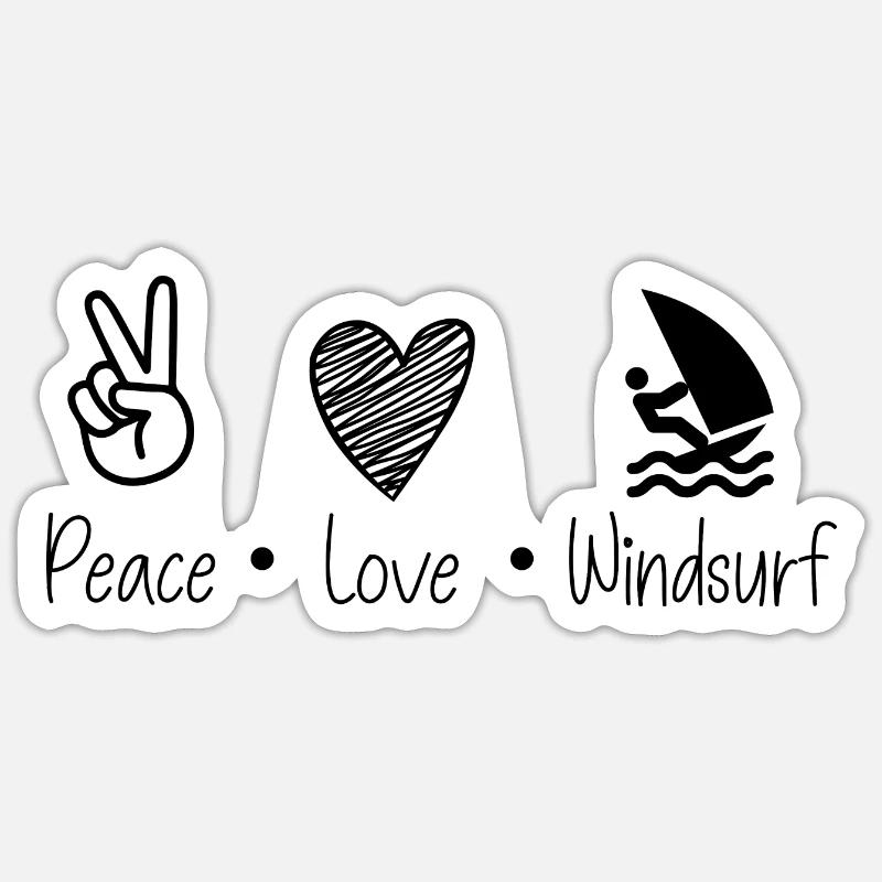 Windsurfen - Sticker Größe S (10 x 10 cm) - Mattweiß