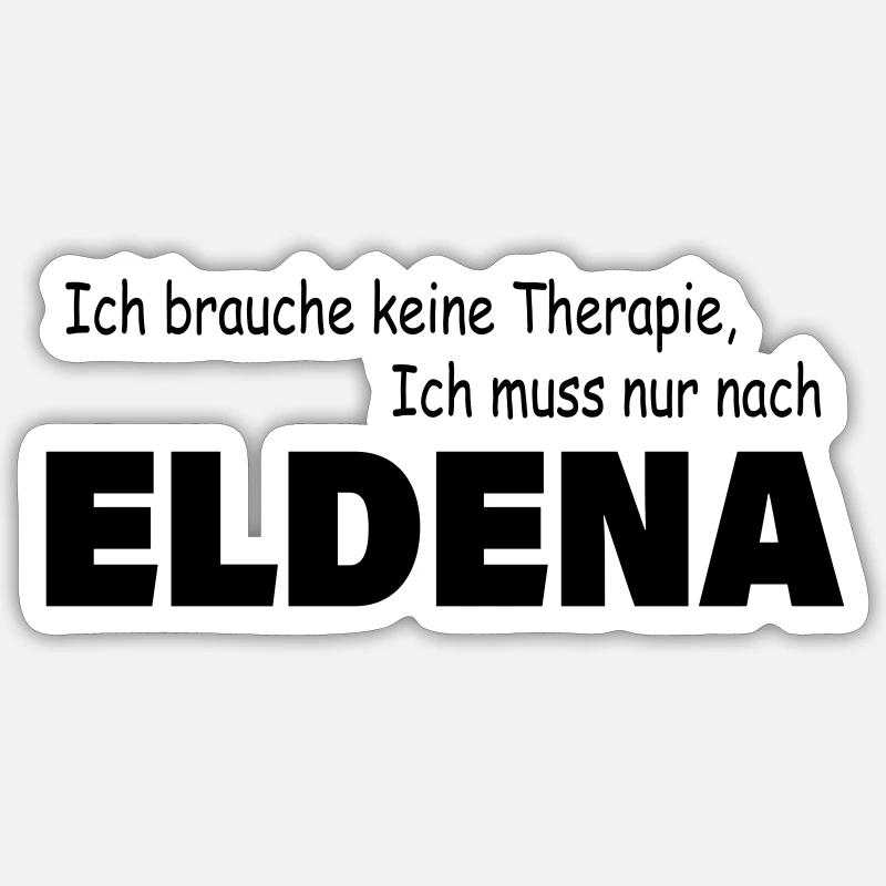 Therapie ELDENA - Sticker Größe S (10 x 10 cm) - Mattweiß
