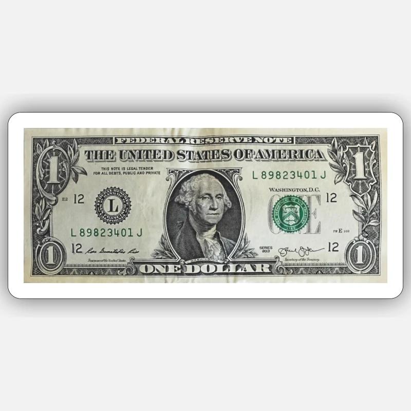 Dollar - Sticker Größe S (10 x 10 cm) - Mattweiß