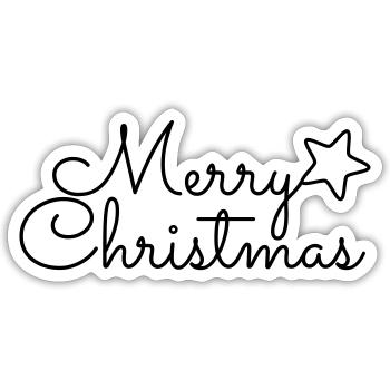 Merry Christmas cursive Merry Christmas - Sticker size S (10 x 10 cm) - white matte - Front