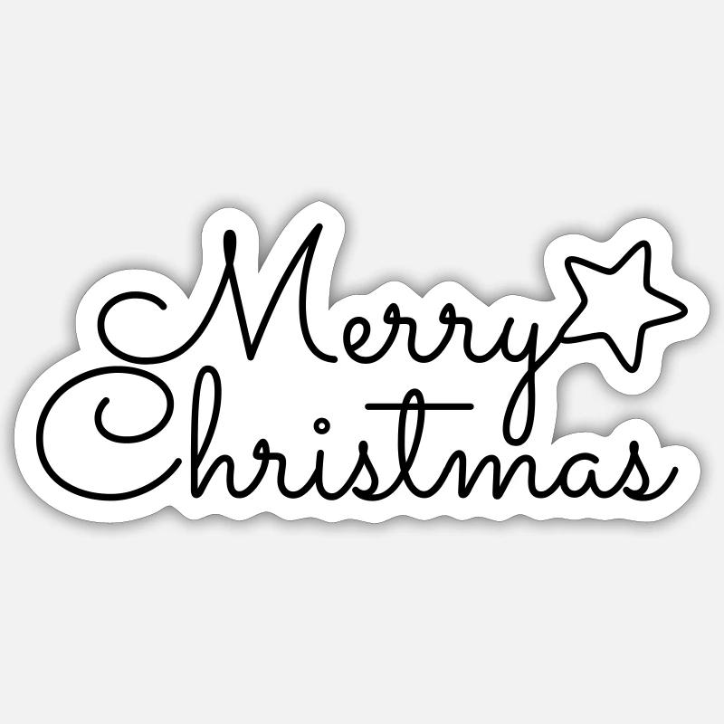 Merry Christmas cursive Merry Christmas Sticker size S (10 x 10 cm)