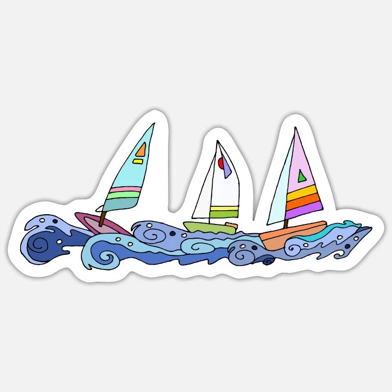 Segelboote - Sticker Größe S (10 x 10 cm) - Mattweiß