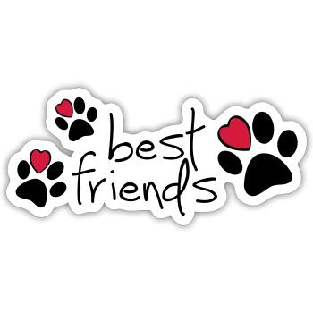Meilleur ami de Slagon, j'aime mon chien ou mon chat. - Sticker taille S (10 x 10 cm) - blanc mat - Devant