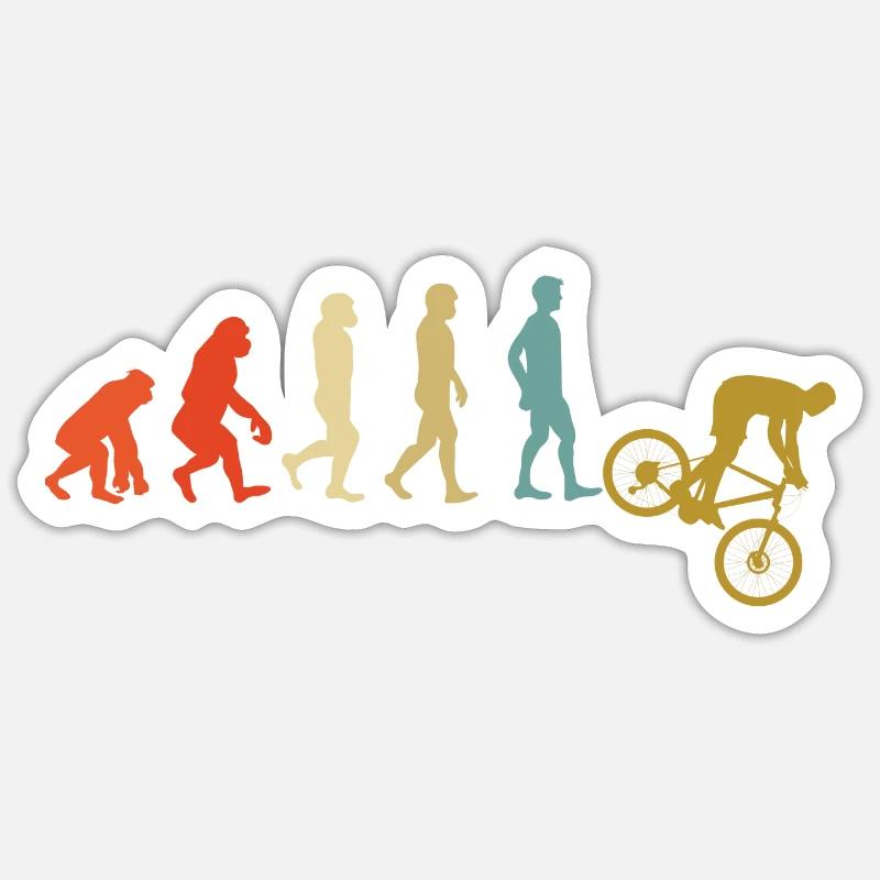 Downhill Evolution Mountainbike - Sticker Größe S (10 x 10 cm) - Mattweiß