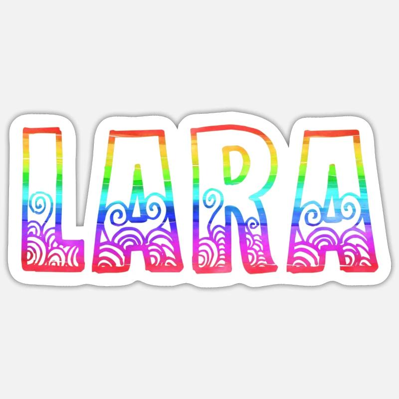 lara rs regenbogen - Sticker Größe S (10 x 10 cm) - Mattweiß