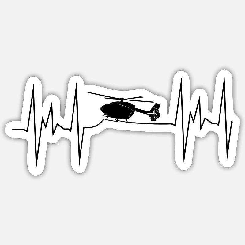 ec145 Hélicoptère Hélicoptère Sticker taille S (10 x 10 cm)