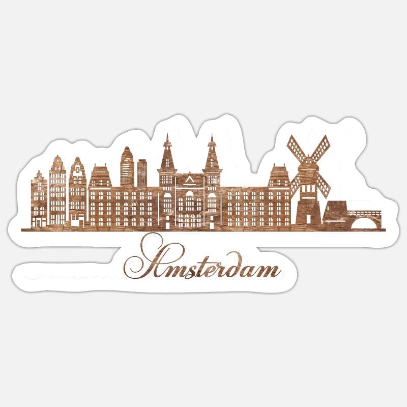 Amsterdam Netherlands - Sticker size S (10 x 10 cm) - white matte